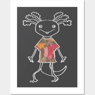 sweet funny axolotl Posters and Art